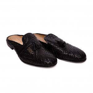 MOCASSIN OUVERT CUIR TRESSÉ
